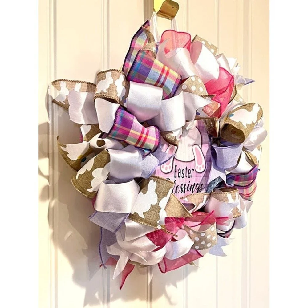 13” Easter Ribbon Wreath 